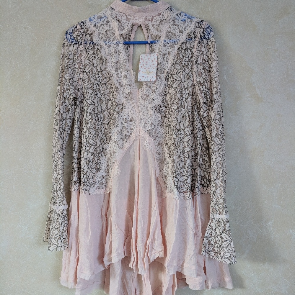Free People Tell Tale Lace Dress Pearl - Picture 5 of 7